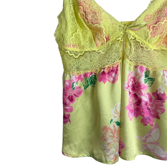 Victoria's Secret Floral Print Lace Silky Camisole Tank Top Lingerie Size Large - Picture 4 of 9